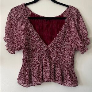 Cotton Candy LA|Floral Burgundy Women's Top|Large|EUC